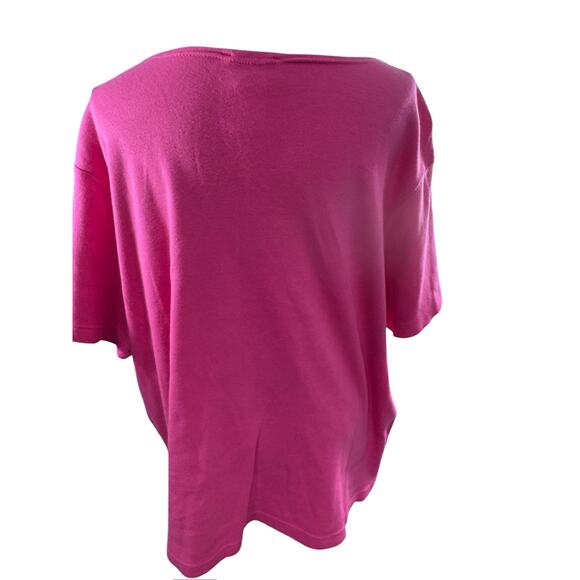 "Quaker Factory" Women's Top Tee Plus 1X Pink Embellished Bling Fairy Whimsy - Picture 2 of 7